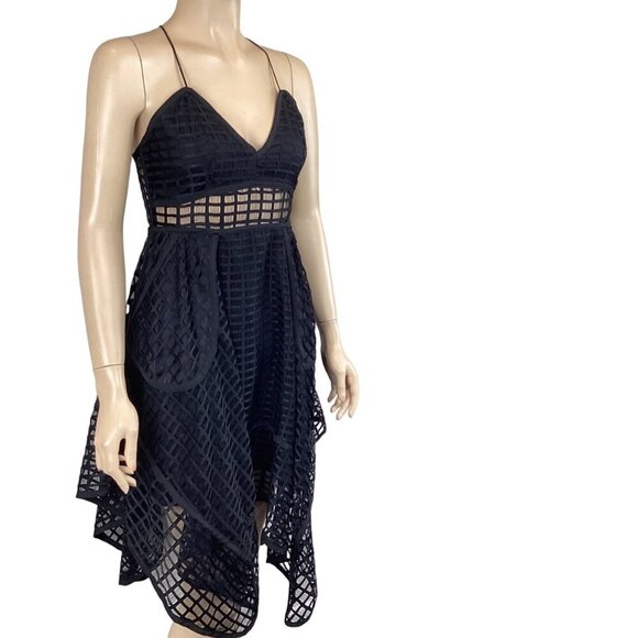 NBD Revolve Black Sleeveless Dress Size Small‎ Handkerchief Hem Cocktail - Picture 5 of 9